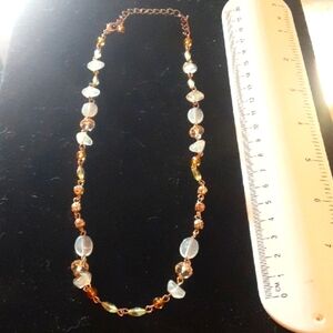 Elegant Beaded Necklace - Gold Tone